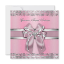 Classy Pink and Silver Invite
