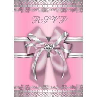 Classy Pink and Silver RSVP zazzle_invitation