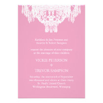 Classy Pink Chandelier Wedding Invitations invitations