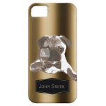 Classy Pug & Wine Custom Name iPhone 5 Case