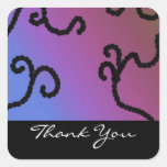Classy Purple and Black Beaded Thank You Sticker