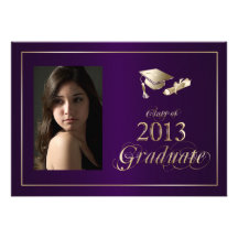Classy Purple and Gold 2013 Graduate Photo Invite
