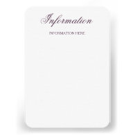 Classy Purple Check Pattern Wedding Info Card