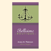 Classy Purple/Lime Chandelier Trendy Business Card business cards