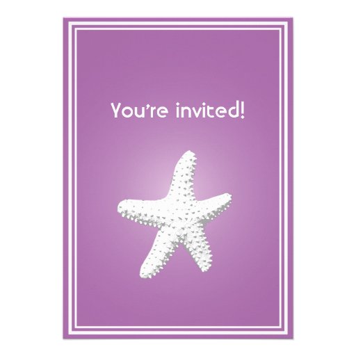 Classy Purple Starfish Rehearsal Dinner Invitation