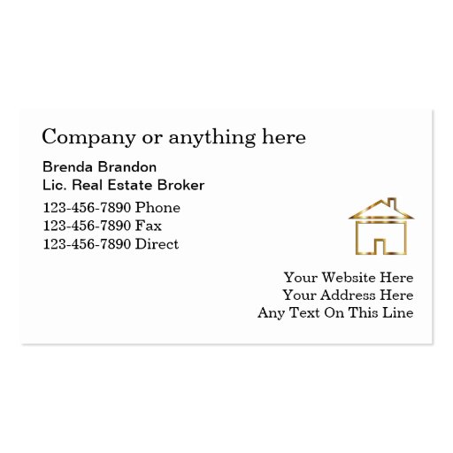 Classy Real Estate Business Cards (back side)