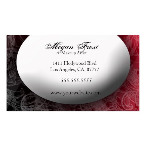 classy red design business card templates (back side)