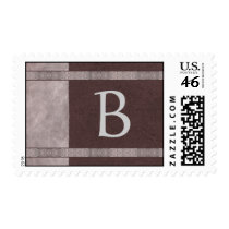 Classy Red Monogram Scrapbook Postage postage