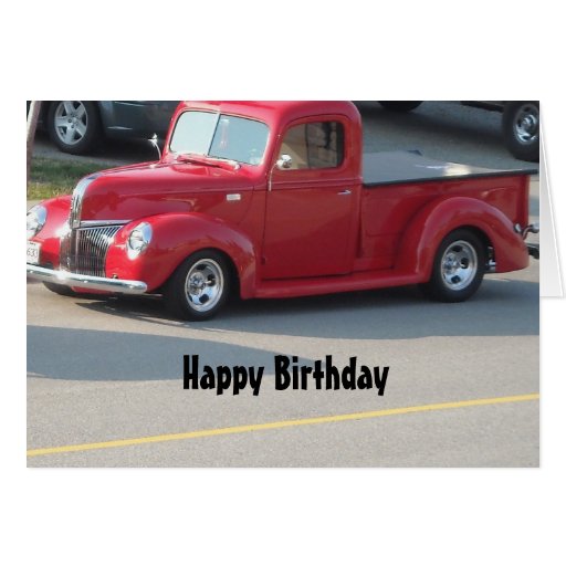 Classy Red Truck - Happy Birthday Greeting Cards | Zazzle