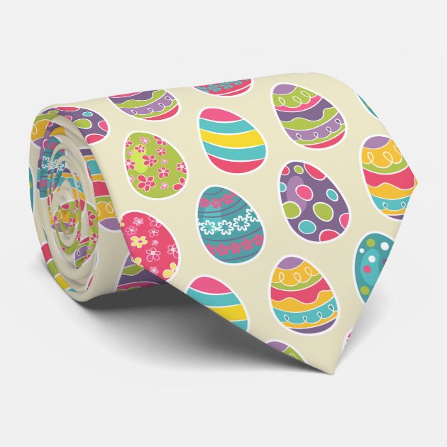 Classy Retro Easter Eggs Happy Easter Day Tie
