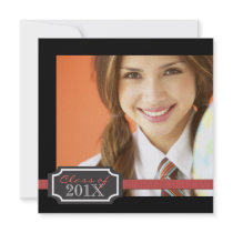 Classy Ribbon Square Photo Graduation Invitation