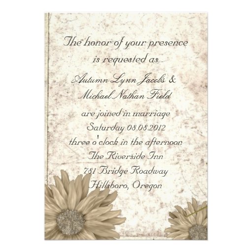 Classy Rustic Daisy Photo Wedding invitation