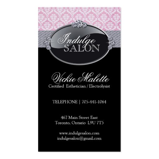 Classy Salon and Spa Business Cards (front side)