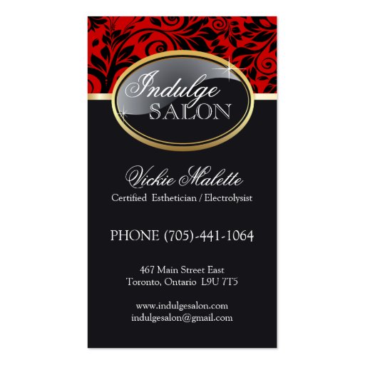 Classy Salon and Spa Business Cards (front side)