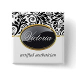 Classy Salon Name Tag buttons