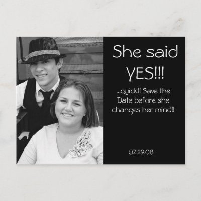 Classy save the date post card