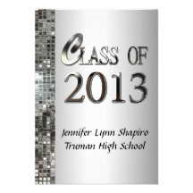 Classy Silver 2013 Graduation Invitations