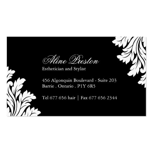 Classy Spa and Salon Business Card (back side)