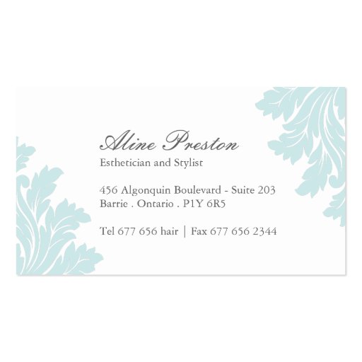 Classy Spa and Salon Business Card (back side)