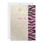 Classy + Stylish Zebra/Damask Bat Mitzvah Personalized Announcement