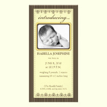 Classy Sunny Yellow Customized Birth Announcement photo cards