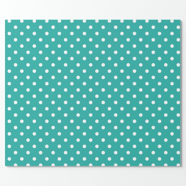 Classy Teal Green and White Polka Dots Wrapping Paper 2/4