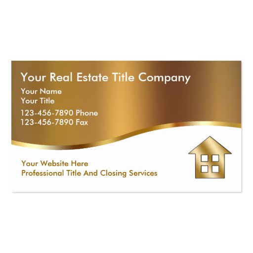 Classy Title Company Business Cards (front side)