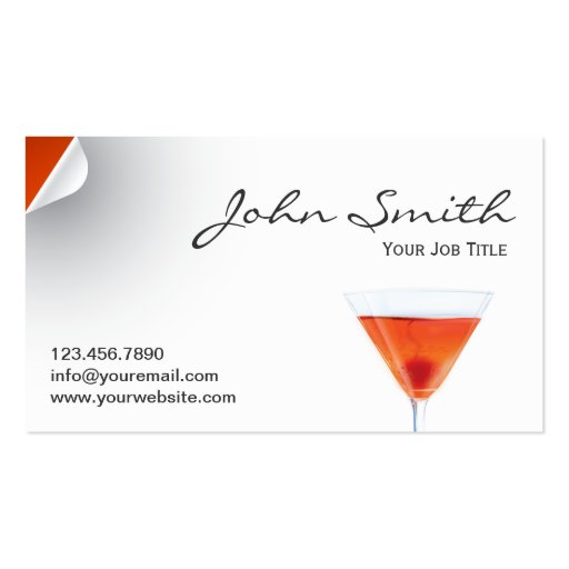 Classy Tropical Cocktail Business Card (front side)