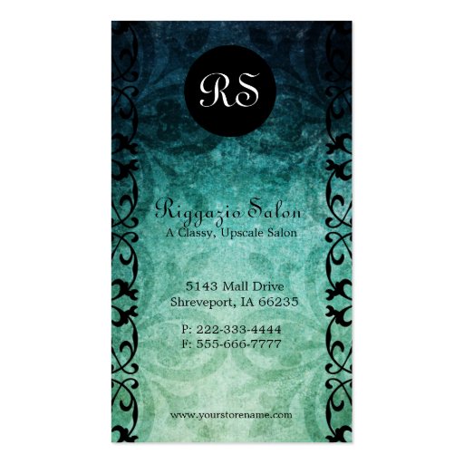 Classy Upscale Salon Boutique Business Cards (back side)