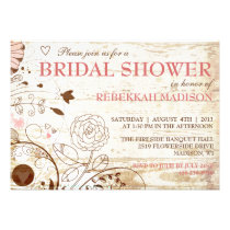 Classy Vintage Floral Bridal Shower Invitation