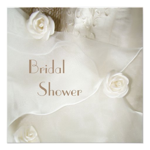 Classy Vintage Wedding Gown Bridal Shower Invites