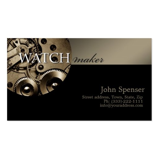 Classy Watchmaker Business Card (front side)