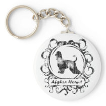 Classy Weathered Afghan Hound Key Chain