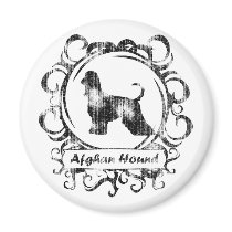 Classy Weathered Afghan Hound Fridge Magnet