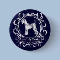 Classy Weathered Airedale Terrier buttons