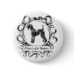 Classy Weathered Airedale Terrier Pinback Button