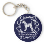 Classy Weathered Airedale Terrier Key Chain
