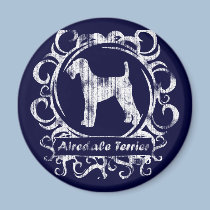 Classy Weathered Airedale Terrier magnets