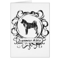 Classy Weathered Akita cards by MenagerieMayhem Classy Weathered Akita cards