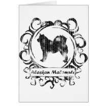 Classy Weathered Alaskan Malamute cards by MenagerieMayhem Classy Weathered Alaskan Malamute cards