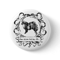 Classy Weathered American Eskimo Dog buttons by MenagerieMayhem Classy Weathered American Eskimo Dog buttons