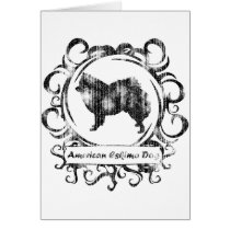 Classy Weathered American Eskimo Dog cards by MenagerieMayhem Classy Weathered American Eskimo Dog cards