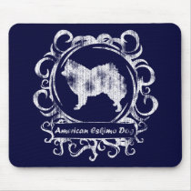 Classy Weathered American Eskimo Dog mousepads by MenagerieMayhem Classy Weathered American Eskimo Dog mousepads