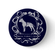 Classy Weathered American Staffordshire Terrier Pinback Button