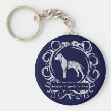 Classy Weathered American Staffordshire Terrier Key Chain