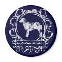 Classy Weathered Australian Shepherd magnets
