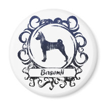 Classy Weathered Basenji Magnets