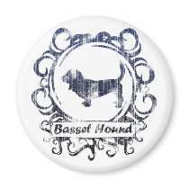 Classy Weathered Basset Hound magnets