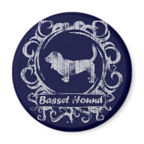 Classy Weathered Basset Hound magnets