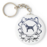 Classy Weathered Beagle Keychain